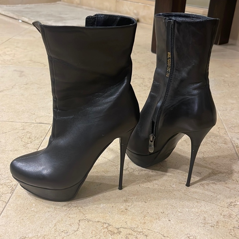 Leather booties